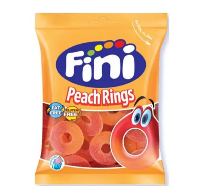FINI JELLY SOUR PEACH RINGS 90GM