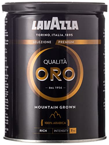 LAVAZZA 250g Mountain Grow Qualita Oro Ground Coffee Metal Box