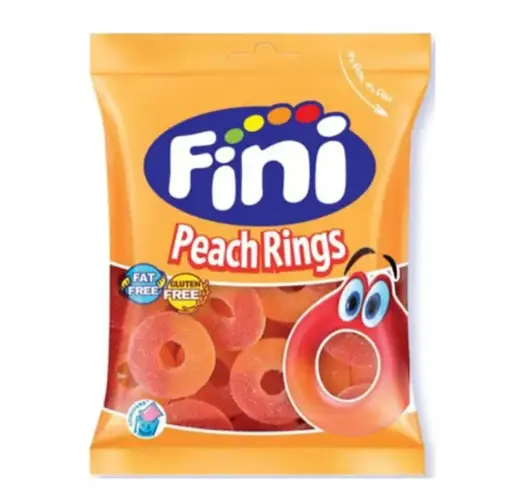 FINI JELLY SOUR PEACH RINGS 90GM