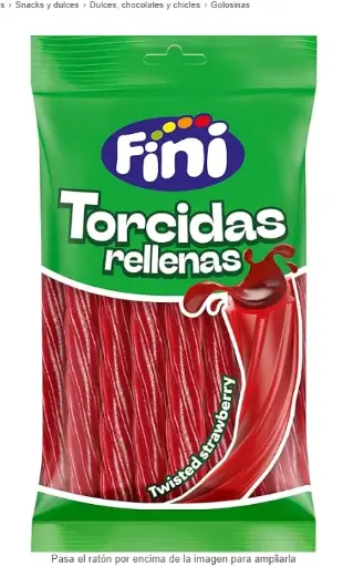 FINI JELLY STRAWBERRY FILLED TWISTED 85GM