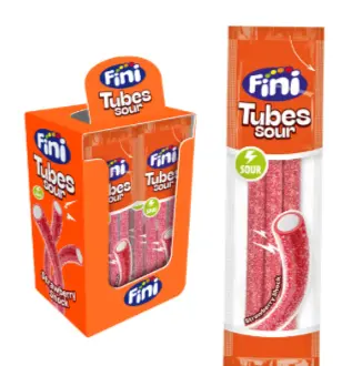 FINI JELLY TUBES SOUR STRAWBERRY 15GM
